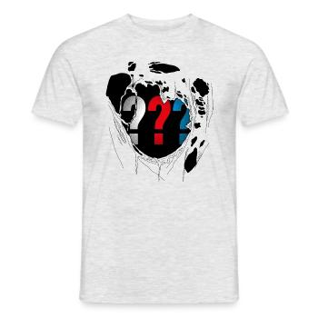 Die Drei ??? Logo Im Destroyed Look - Männer T-Shirt - Grau meliert - Vorne - AI Model Male 178 dark (178cm)