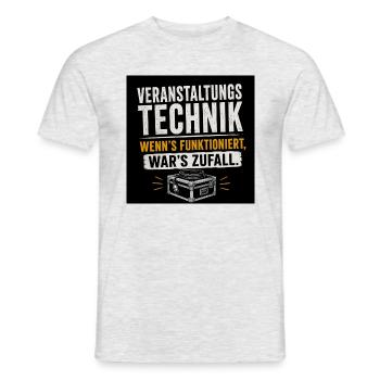 Veranstaltungstechnik Zufall - Männer T-Shirt - Grau meliert - Vorne - AI Model Male 178 dark (178cm)