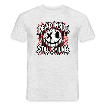 Dead Inside – Gothic Smiley - Männer T-Shirt - Grau meliert - Vorne - AI Model Male 178 dark (178cm)