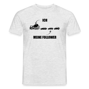 Ich und meine Follower - Betonmischer - Stau - Männer T-Shirt - Grau meliert - Vorne - AI Model Male 178 dark (178cm)