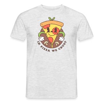 In Pizza we crust - Männer T-Shirt - Grau meliert - Vorne - AI Model Male 178 dark (178cm)