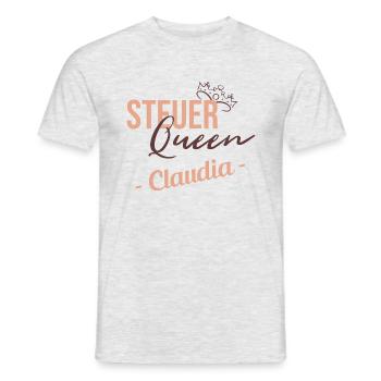 Steuer Queen Claudia - Männer T-Shirt - Grau meliert - Vorne - AI Model Male 178 dark (178cm)