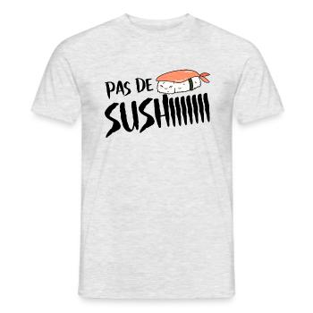 Pas de sushi. Pas de soucis - T-shirt homme - gris chiné - Devant - AI Model Male 178 dark (178cm)