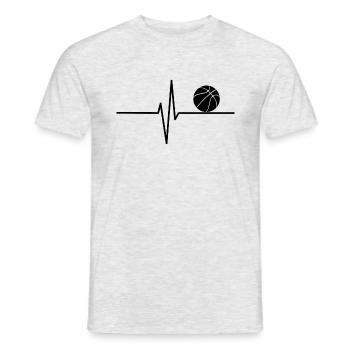 Basketball Herzschlag - Männer T-Shirt - Grau meliert - Vorne - AI Model Male 178 dark (178cm)