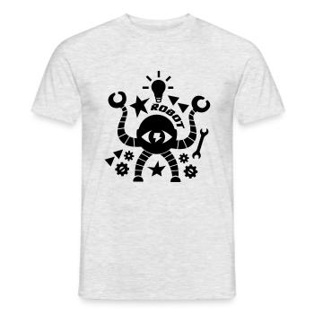Roboter - Männer T-Shirt - Grau meliert - Vorne - AI Model Male 178 dark (178cm)