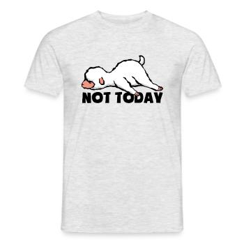 Pas aujourd’hui - Fatigué et paresseux - Agneau - Mouton - T-shirt homme - gris chiné - Devant - AI Model Male 178 dark (178cm)