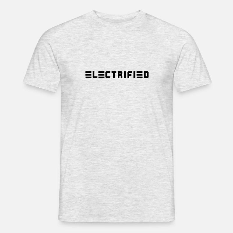 ELECTRIFIED, Elektroauto Statement - Männer T-Shirt - Grau meliert