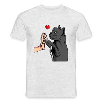 French Bulldog Love Female - Men's T-Shirt - heather grey - Front - AI Model Male 178 dark (178cm)