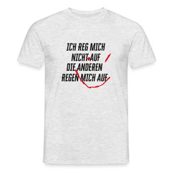 Lustiger Spruch Choleriker mit kurzer Zündschnur - Männer T-Shirt - Grau meliert - Vorne - AI Model Male 178 dark (178cm)