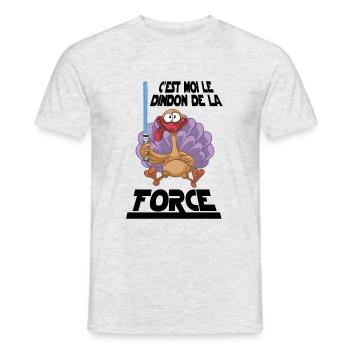 Le dindon de la force - Parodie Humour Fun Cool - T-shirt homme - gris chiné - Devant - AI Model Male 178 dark (178cm)