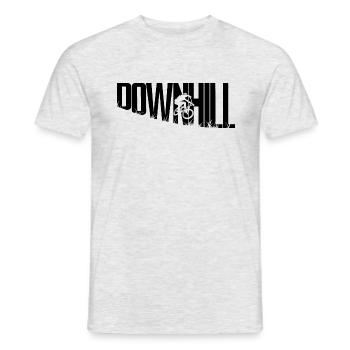 Downhill black - Men's T-Shirt - heather grey - Front - AI Model Male 178 dark (178cm)