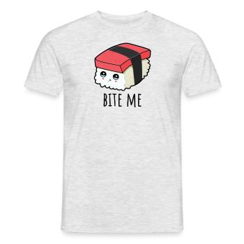 Kawaii Sushi Funny Bite Me - Männer T-Shirt - Grau meliert - Vorne - AI Model Male 178 dark (178cm)