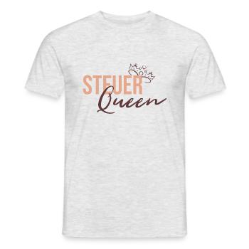 Steuer Queen - Männer T-Shirt - Grau meliert - Vorne - AI Model Male 178 dark (178cm)