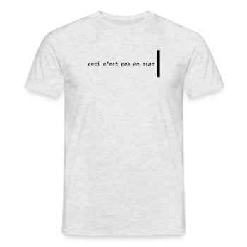 Ceci n'est pas un pipe | Trahison des Images - T-shirt homme - gris chiné - Devant - AI Model Male 178 dark (178cm)