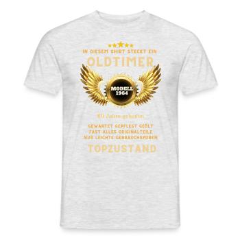60th Birthday Classic Car 1964 2024 - Men's T-Shirt - heather grey - Front - AI Model Male 178 dark (178cm)