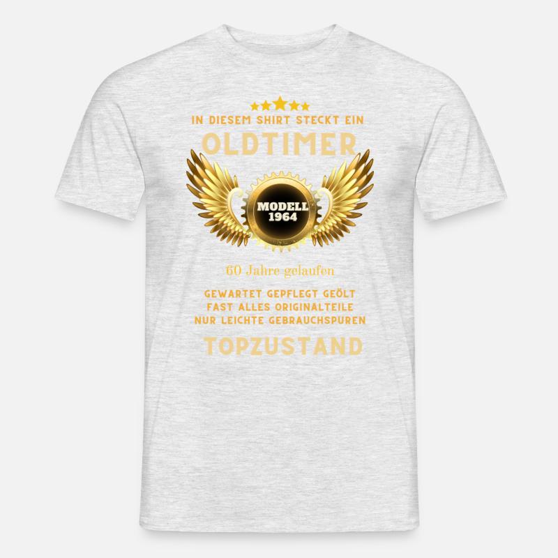 60 Geburtstag Oldtimer 1964 2024 - Männer T-Shirt - Grau meliert