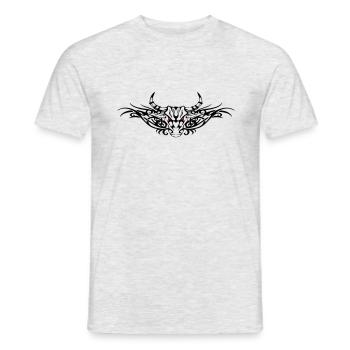Taureau tribal - T-shirt homme - gris chiné - Devant - AI Model Male 178 dark (178cm)