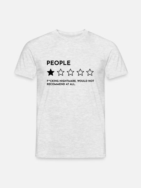 Menschen sind ein Albtraum - Männer T-Shirt - Grau meliert