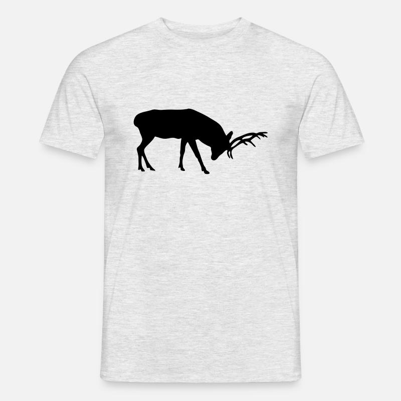hirsch - geweih - jagd - jäger - Männer T-Shirt - Grau meliert