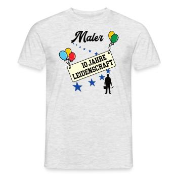 Maler Jubiläum 10 Jahre 10. jähriges bester 10th - Männer T-Shirt - Grau meliert - Vorne - AI Model Male 178 dark (178cm)