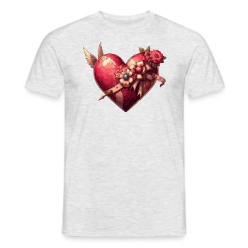 Coeur steampunk - T-shirt homme - gris chiné - Devant - AI Model Male 178 dark (178cm)
