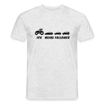 Ich und meine Follower - Traktor - Stau - Männer T-Shirt - Grau meliert - Vorne - AI Model Male 178 dark (178cm)