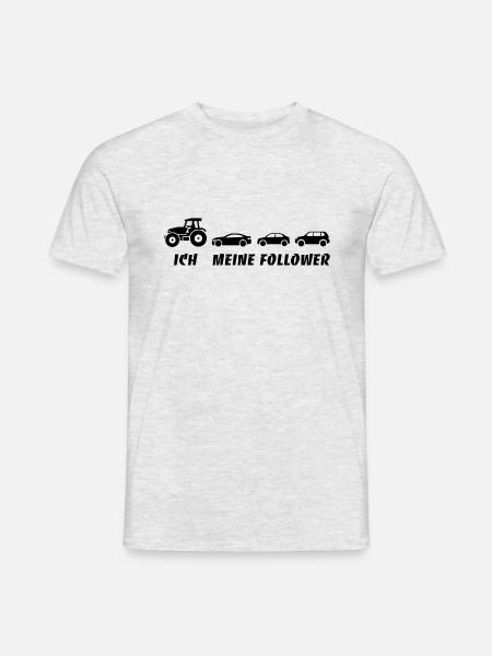 Ich und meine Follower - Traktor - Stau - Männer T-Shirt - Grau meliert