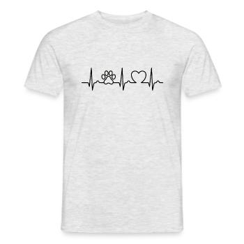 Heart Curve Dog - Dog Paw Dog Fan Pet - Men's T-Shirt - heather grey - Front - AI Model Male 178 dark (178cm)