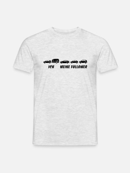 Ich und meine Follower - Wohnwagen - Stau - Männer T-Shirt - Grau meliert
