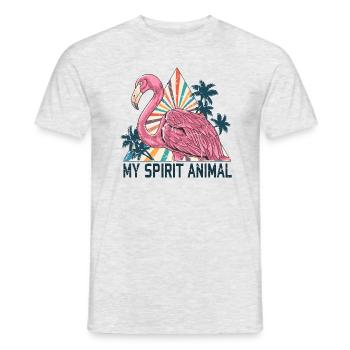 Flamingo-Geistertier Flamingo-Liebhaber - Männer T-Shirt - Grau meliert - Vorne - AI Model Male 178 dark (178cm)