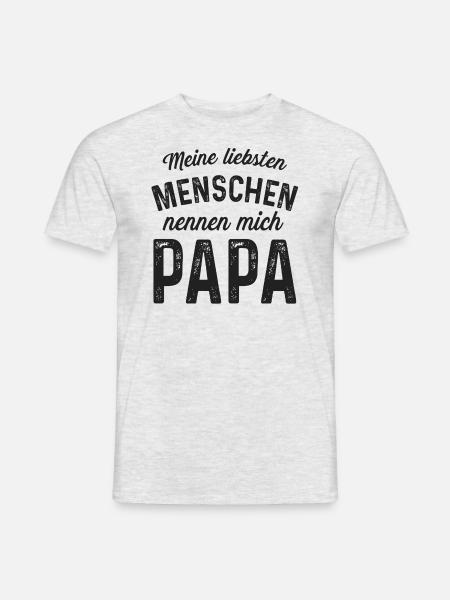 Meine Liebsten Menschen Nennen Mich Papa Vatertag - Männer T-Shirt - Grau meliert