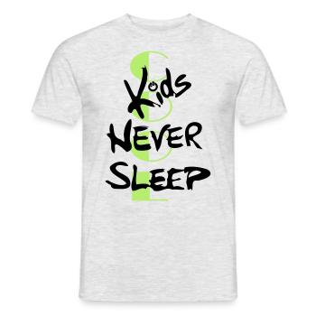 cool Kids never sleep - Männer T-Shirt - Grau meliert - Vorne - AI Model Male 178 dark (178cm)