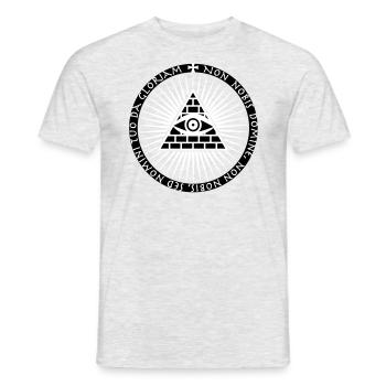 03 the eye of god non nobis domine 2c - Men's T-Shirt - heather grey - Front - AI Model Male 178 dark (178cm)