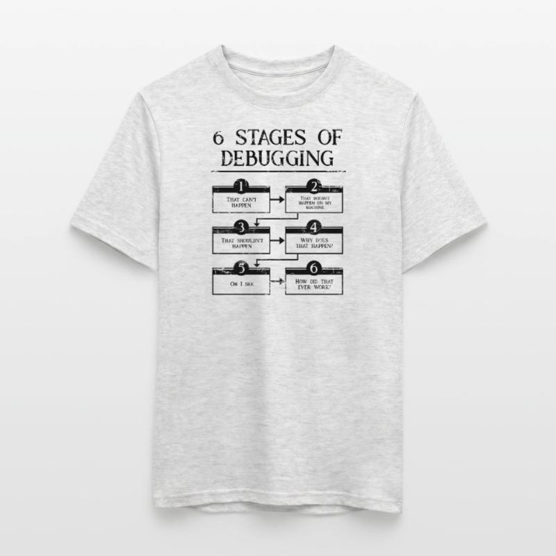 6 Schritte zum Debuggen der Computerprogrammiercodierung Männer T-Shirt