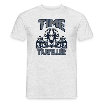 Zeitreise in die Zukunft - Männer T-Shirt - Grau meliert - Vorne - AI Model Male 178 dark (178cm)