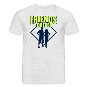 Amis pour toujours - T-shirt homme - gris chiné - Devant - AI Model Male 178 dark (178cm)
