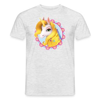 Mia and me Portrait Of Onchao The Unicorn - Men's T-Shirt - heather grey - Front - AI Model Male 178 dark (178cm)