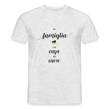 Die Familie ist die Heimat des Herzens Italienisch - Männer T-Shirt - Grau meliert - Vorne - AI Model Male 178 dark (178cm)