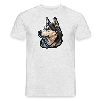 Chien Husky - T-shirt homme - gris chiné - Devant - AI Model Male 178 dark (178cm)