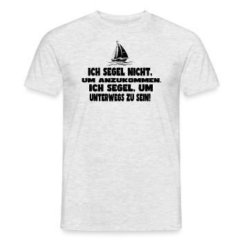 Segelboot mit Spruch Design - Männer T-Shirt - Grau meliert - Vorne - AI Model Male 178 dark (178cm)