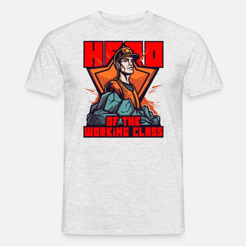 Arbeit und Ehre, der Held der Arbeiterklasse - Männer T-Shirt - Grau meliert