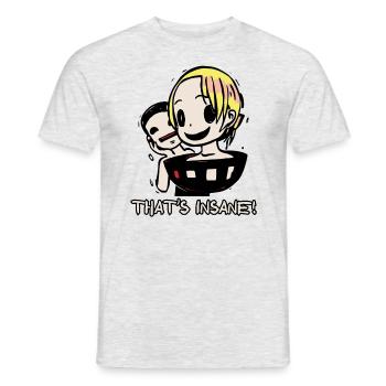 Irrer Wahnsinn Manga: Ein menschliches Ramen - Männer T-Shirt - Grau meliert - Vorne - AI Model Male 178 dark (178cm)