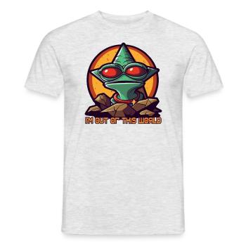 Out of this world: alien toad - Men's T-Shirt - heather grey - Front - AI Model Male 178 dark (178cm)