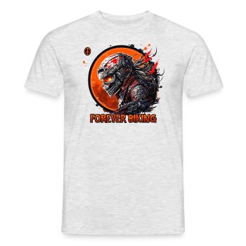 Forever Biking : Skull Emblem à moto - T-shirt homme - gris chiné - Devant - AI Model Male 178 dark (178cm)