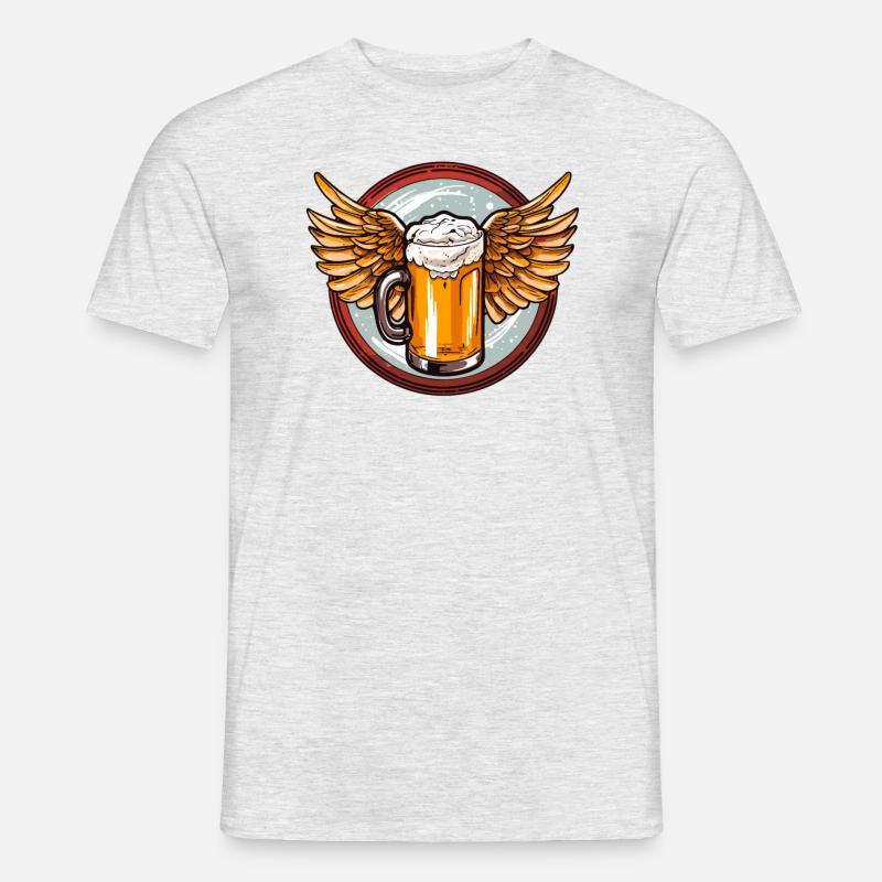 Bier mit Flügeln - Männer T-Shirt - Grau meliert