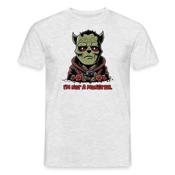 Je ne suis pas un monstre - T-shirt homme - gris chiné - Devant - AI Model Male 178 dark (178cm)