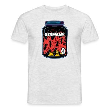 Allemagne : des fourmis ouvrières allemandes dans un bocal - T-shirt homme - gris chiné - Devant - AI Model Male 178 dark (178cm)