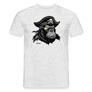 Gorilla Pirate - Men's T-Shirt - heather grey - Front - AI Model Male 178 dark (178cm)
