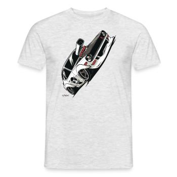 Voiture de sport Super Turbo JDM Retro - T-shirt homme - gris chiné - Devant - AI Model Male 178 dark (178cm)
