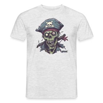 Le pirate zombie mort-vivant - T-shirt homme - gris chiné - Devant - AI Model Male 178 dark (178cm)